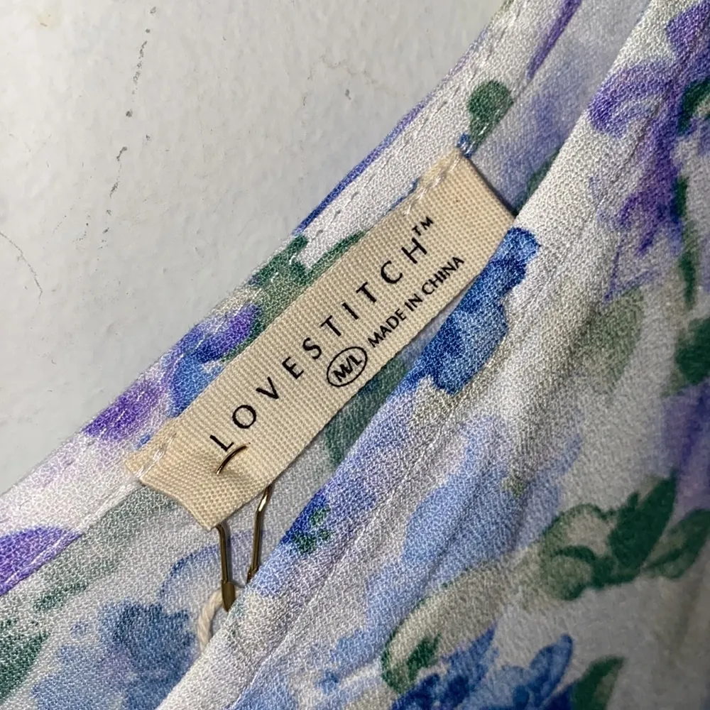 Lovestitch maxi dress pockets floral medium oversized flowing soft rayon - Image 2