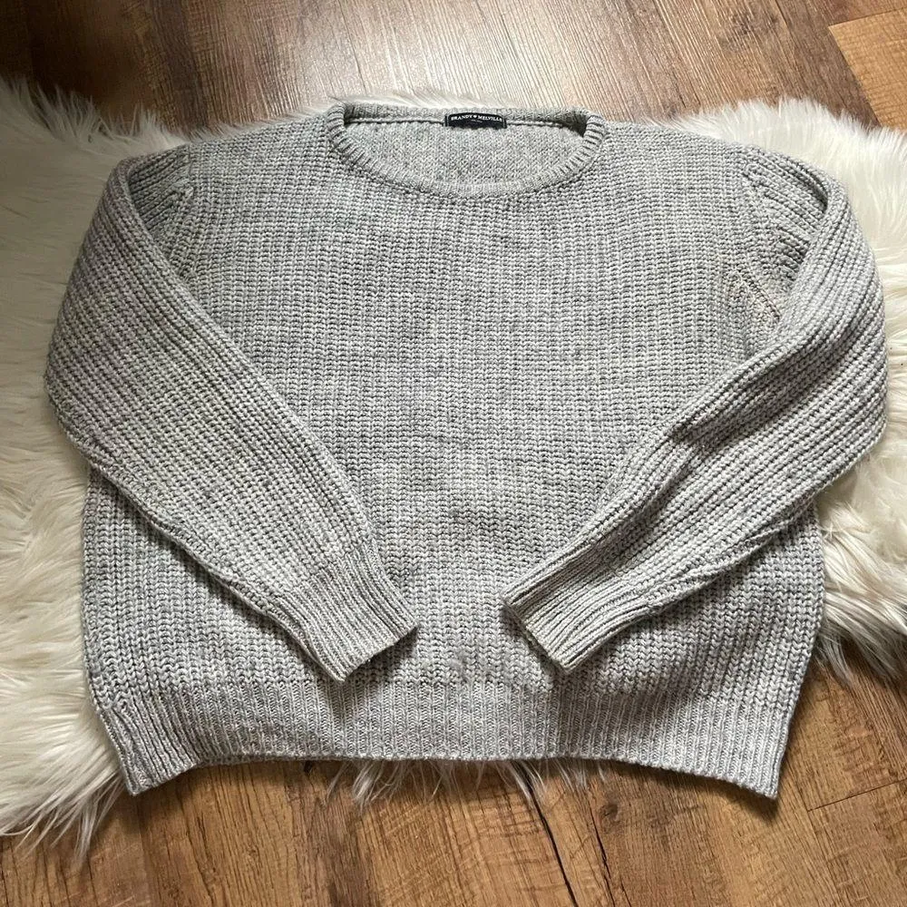 BRANDY MELVILLE Ollie Gray Knit Sweater - Image 5