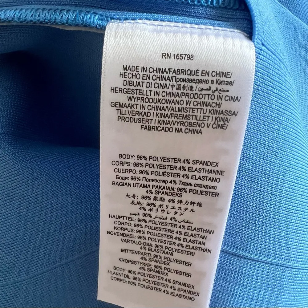 NWT Herve Léger BANDAGE ASYMMETRICAL STRAP MINI DRESS blue periwinkle size S - Image 7