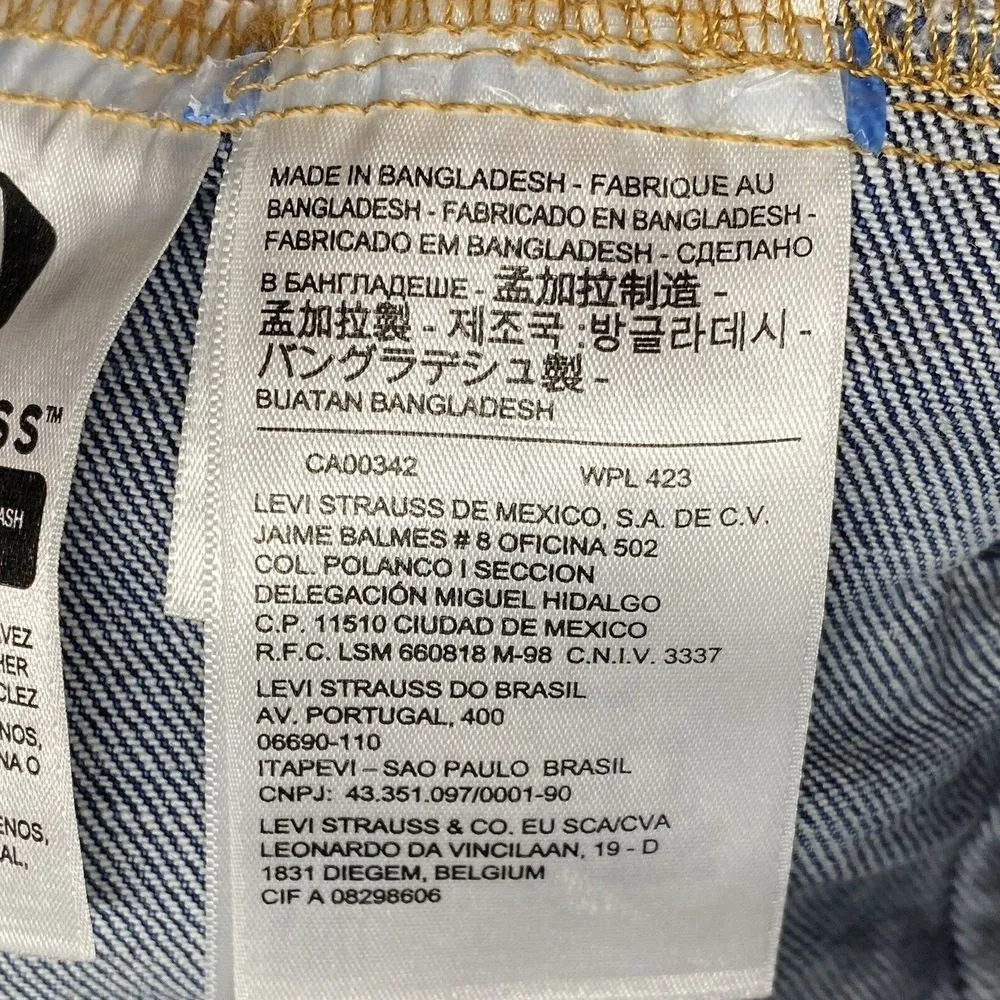 Levis Mens Classic Denim Stonewash‎ Trucker Jean Button Down Jacket Sz Small - Image 6