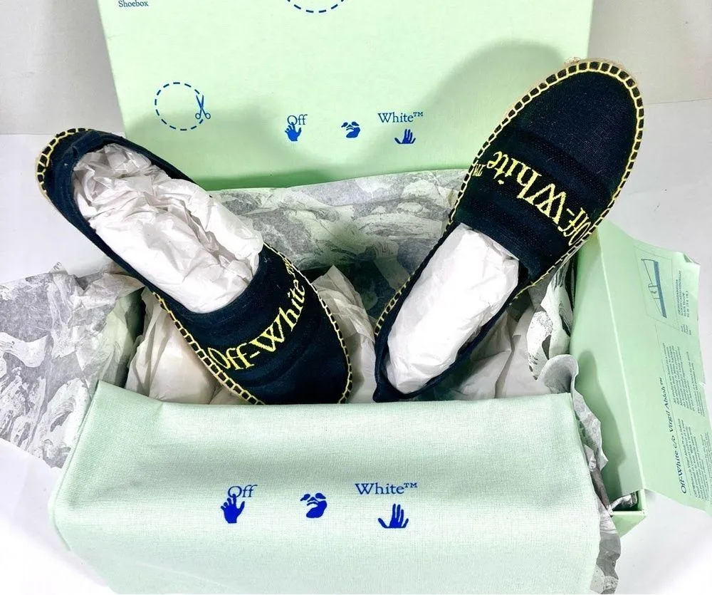 Off-White Bookish Logo Espadrille Black Size 38 NEW - Image 4