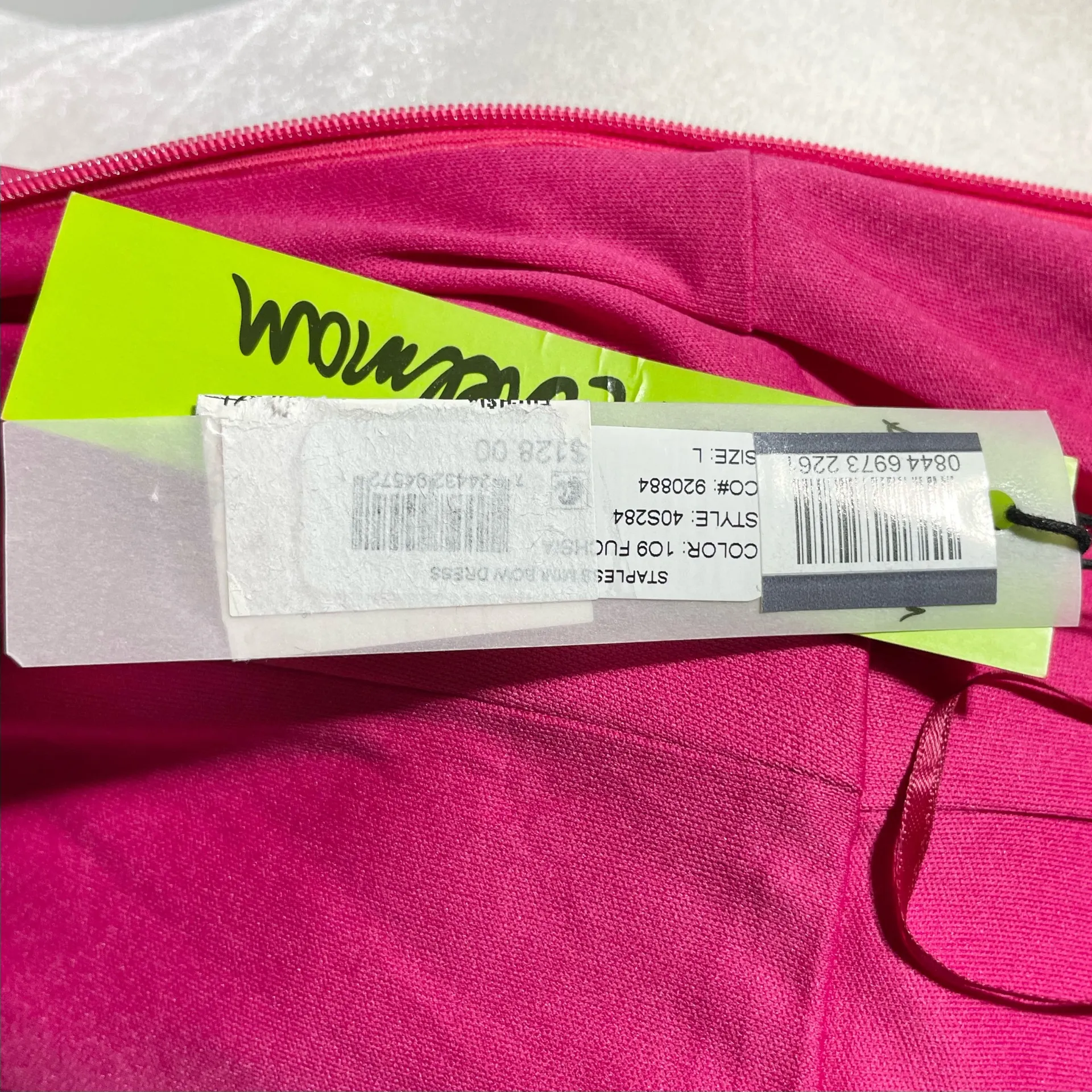 New Sam Edelman Bow Tie Strapless Mini Dress Fuchsia Pink Size Large - Image 19