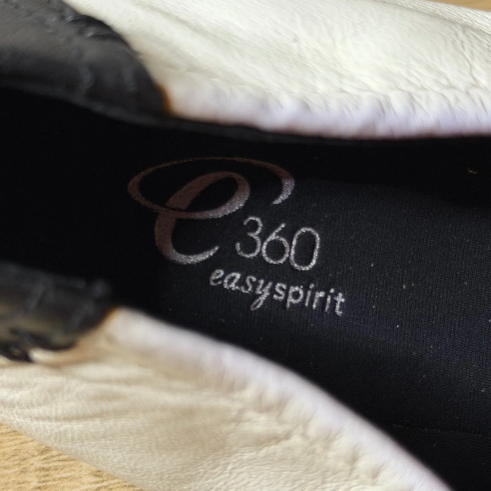 Easy Spirit e360 Black White Floral Ballet Flats Comfort Walking Shoes Womens 8W - Image 9