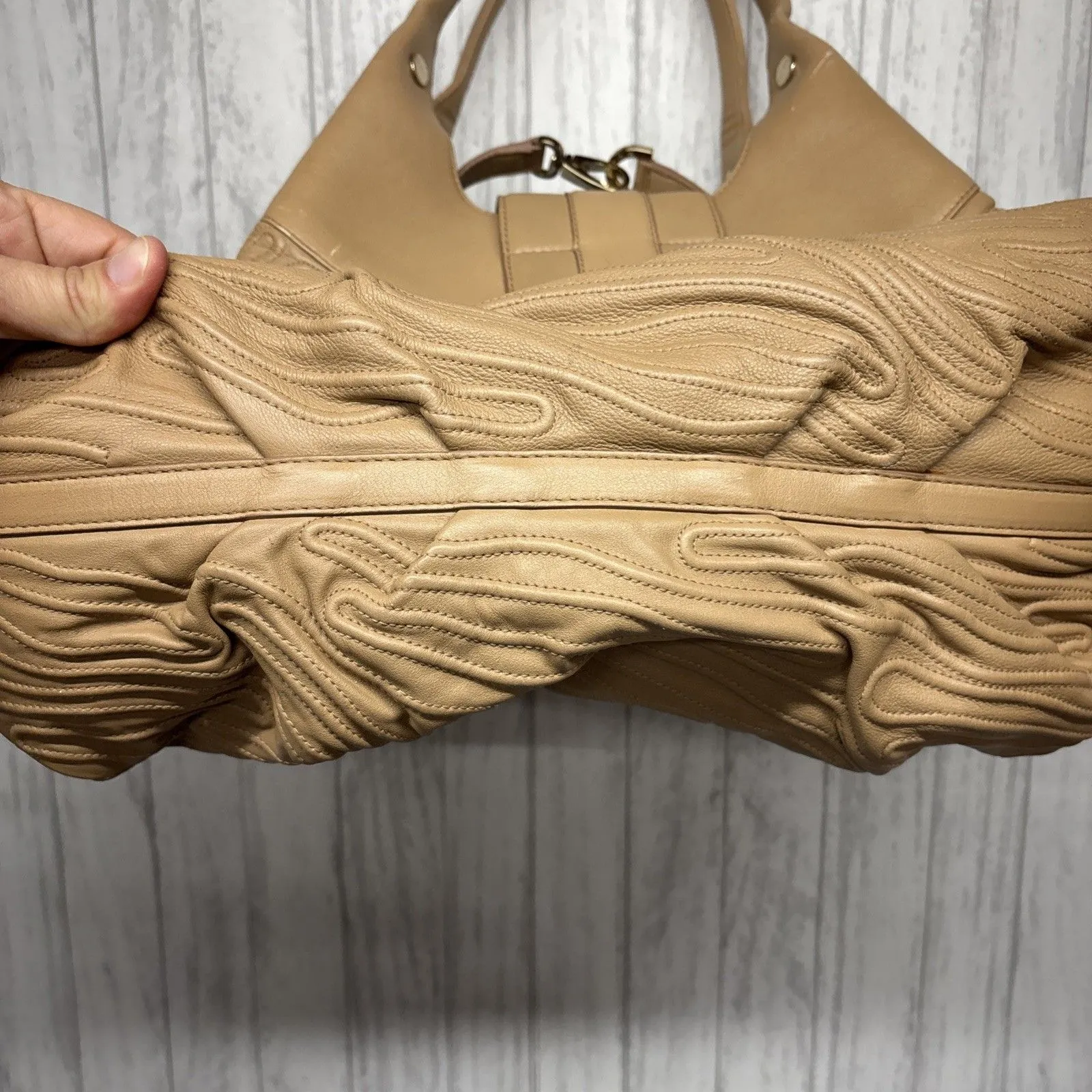 BVLGARI Chandra Handbag Tan Hobo - Image 7