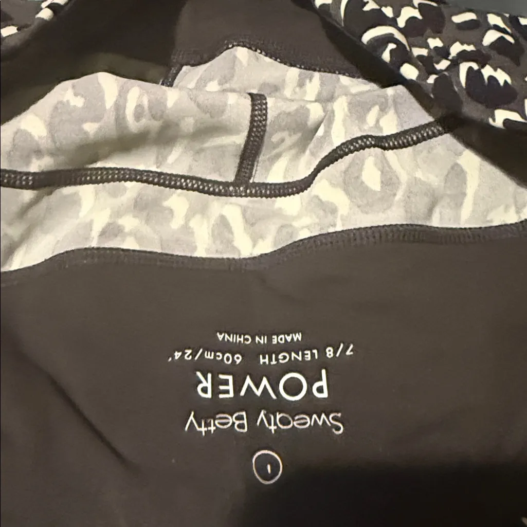 Sweaty Betty High Rise Leggings Green Leopard Print Power Workout Size Large - Image 6