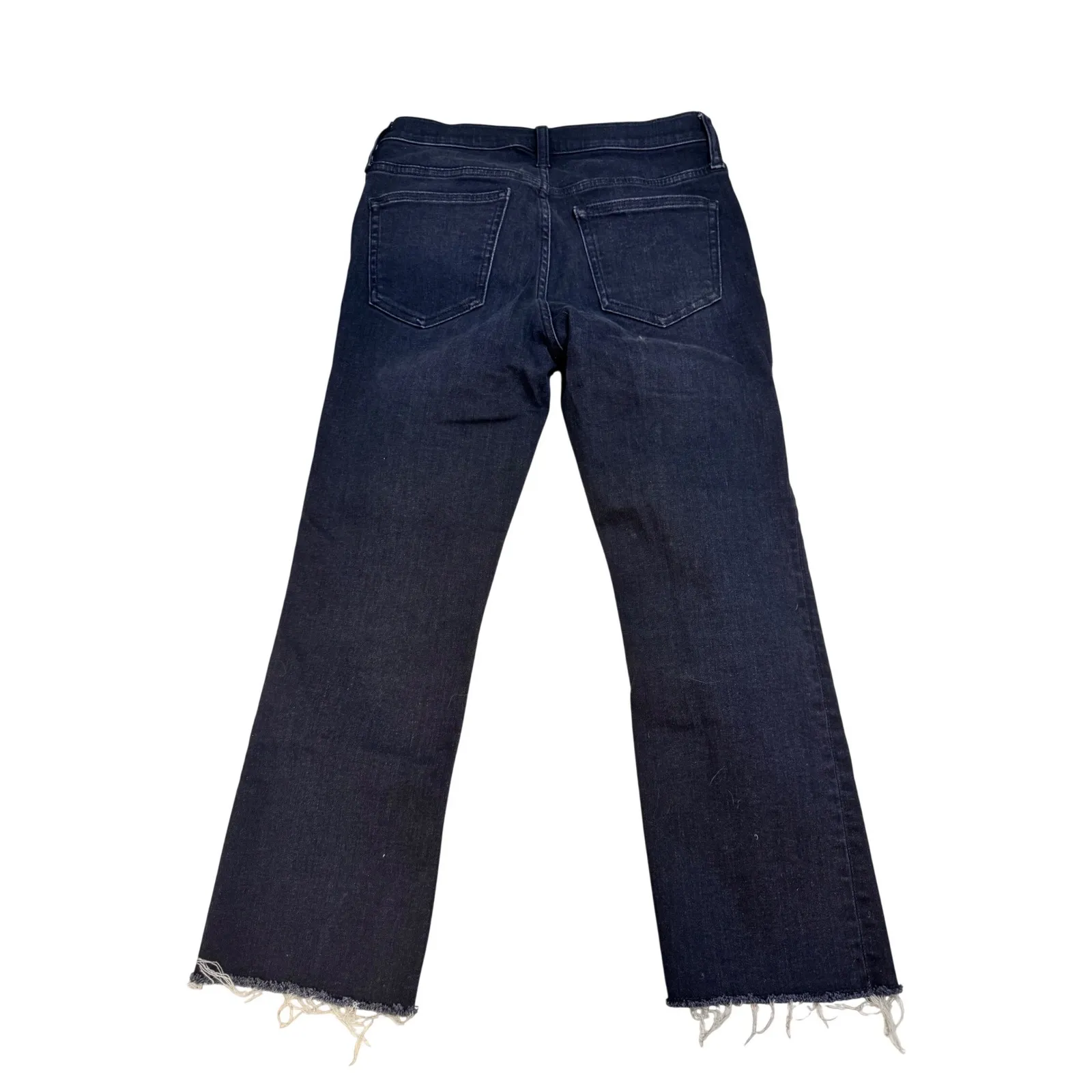 J. Crew 26P Petite 9 Inch Demi Boot Crop Jeans Dark Wash Raw Hem - Image 5