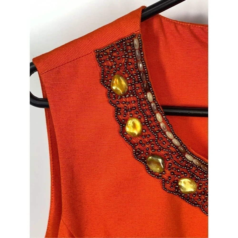 Ellen Tracy sleeveless mandarin intricate neckline dress size 10 NWT - Image 5