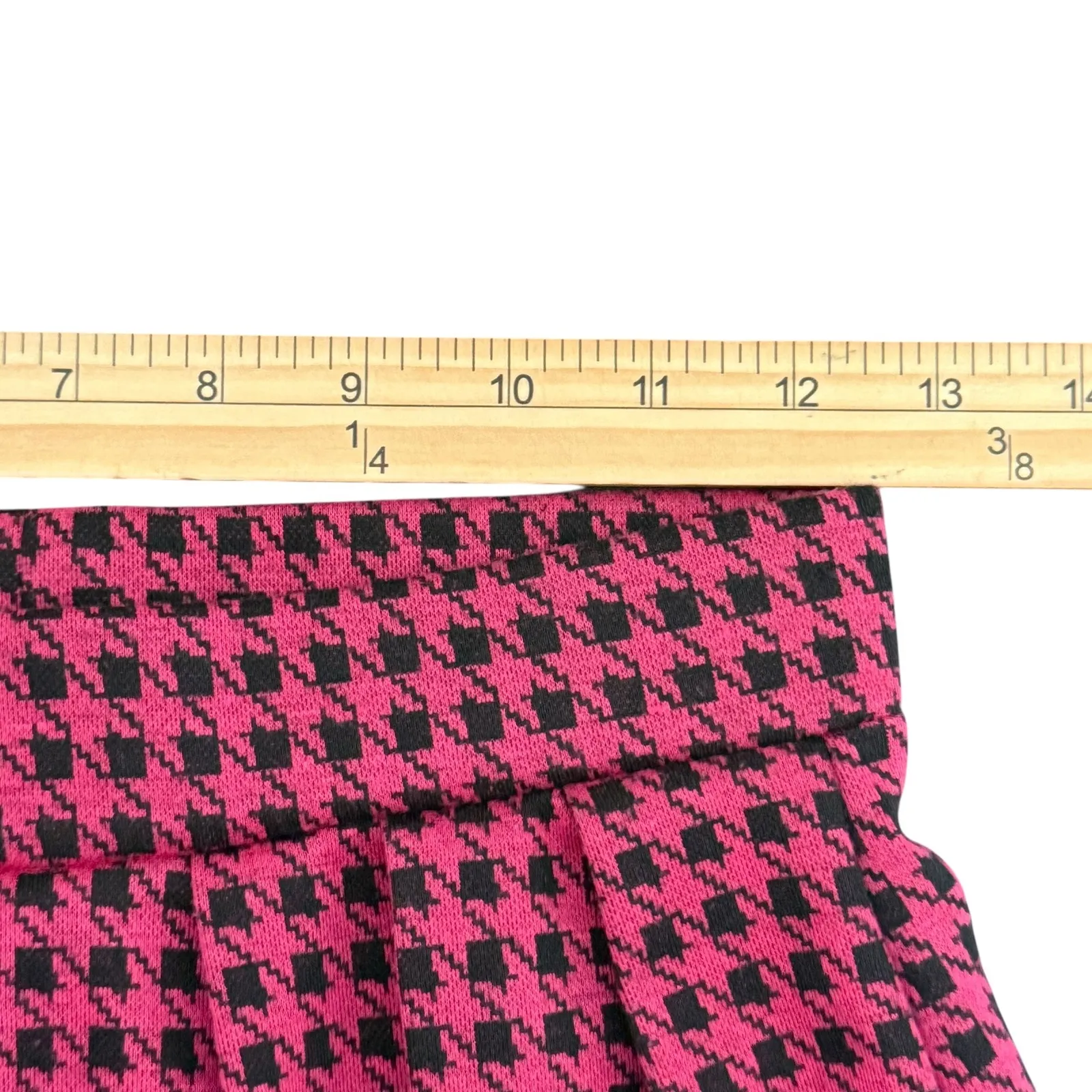 Papaya Houndstooth Mini‎ Skort Size M Faux Skirt with Shorts Pleated Pink y2k - Image 9