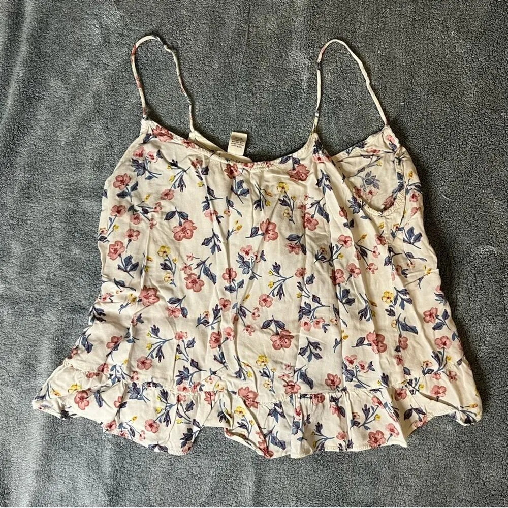 Full Tilt By Tilly’s Floral Ruffle Multi Color Tank Cami Top Coquette Size Small - Image 3