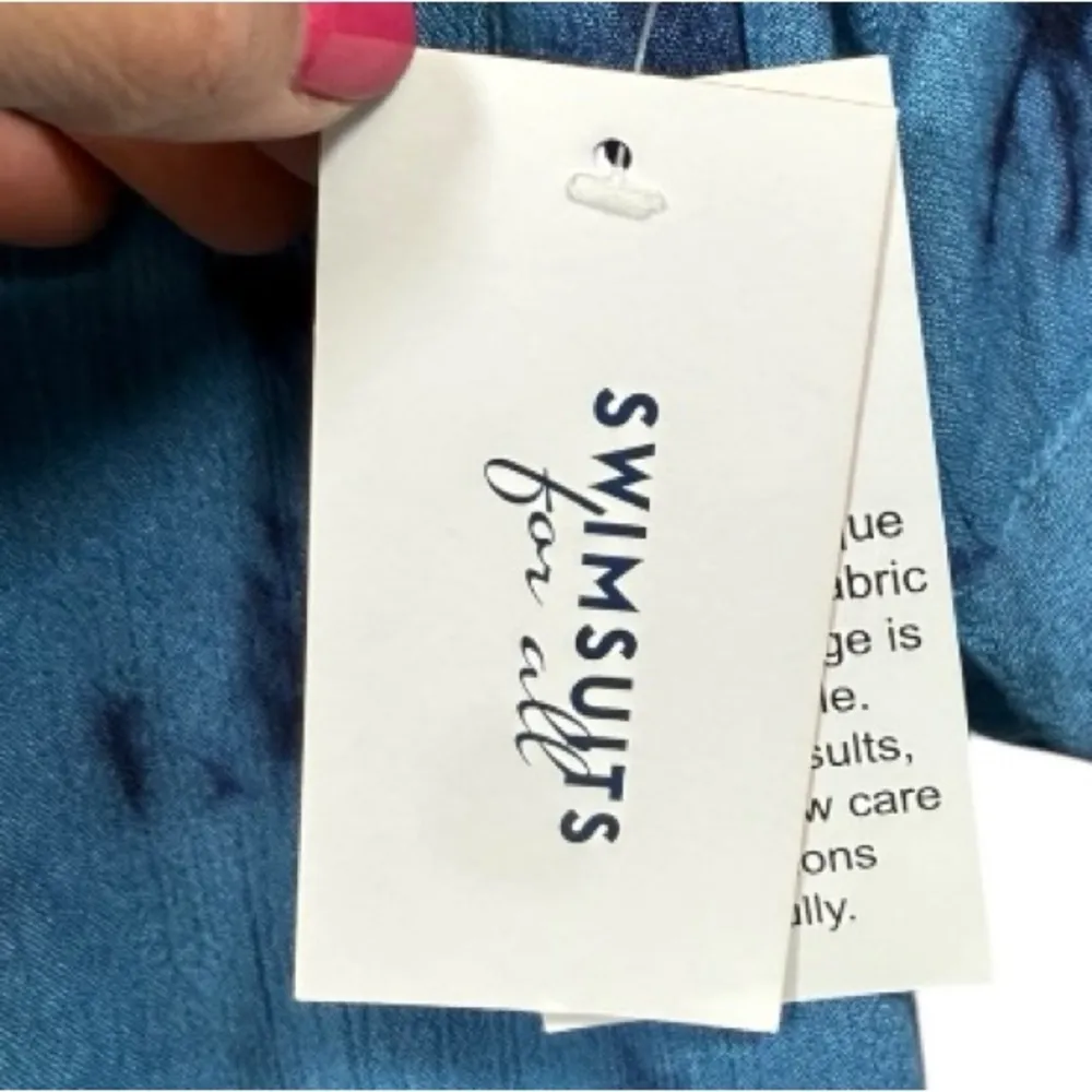 NWT Swimsuits For All Women’s Abigail Cover Up Tunic Top‎ Blue Size 14/16 Beach - Image 4