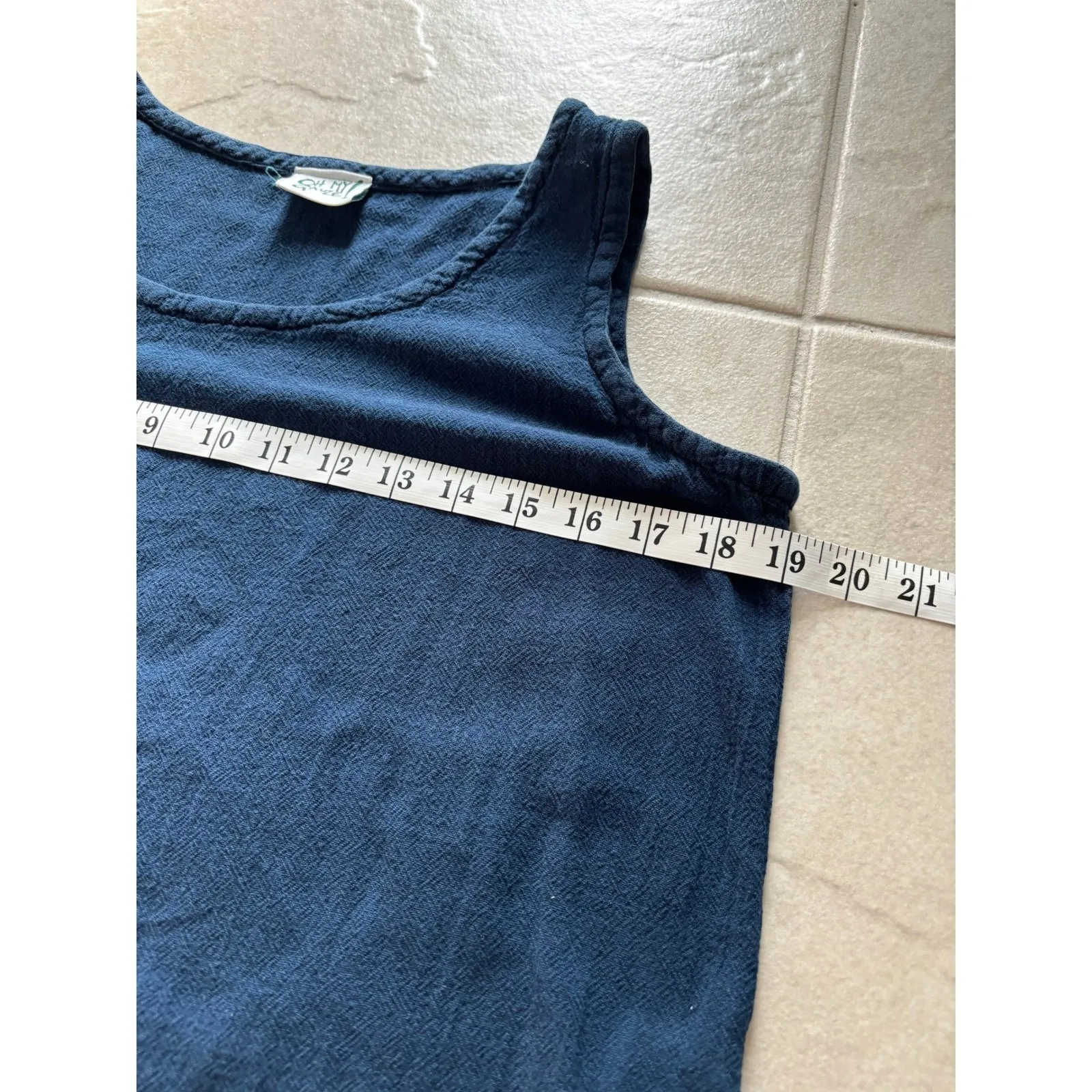 Oh My Gauze Tank‎ Top Womens Small Blue 100% Cotton USA Minimalist Beach Coastal - Image 5