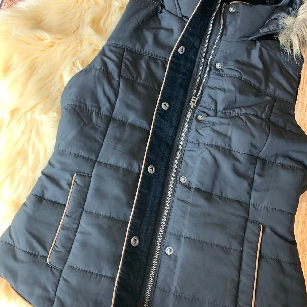 AEROPOSTALE PRINCE&FOX FULL ZIP  HOODED PARKA VEST - Image 4