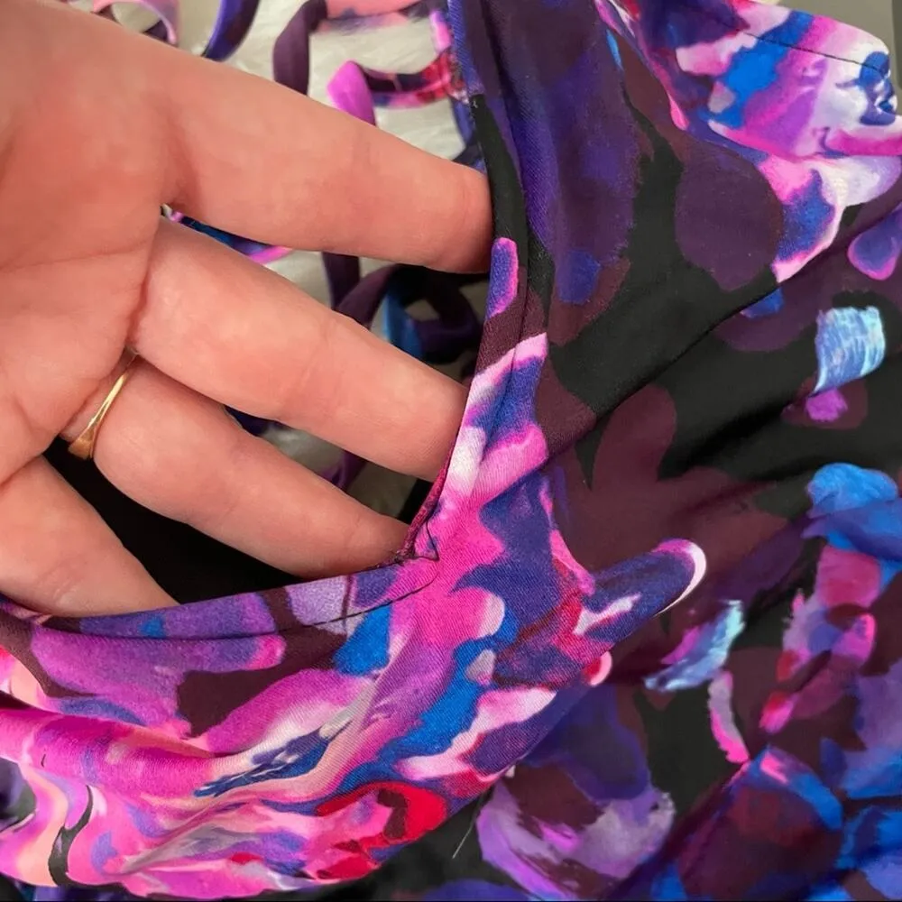 Magicsuit One Piece Swimsuit NWT Size 8 Strappy Floral Purple - Image 3