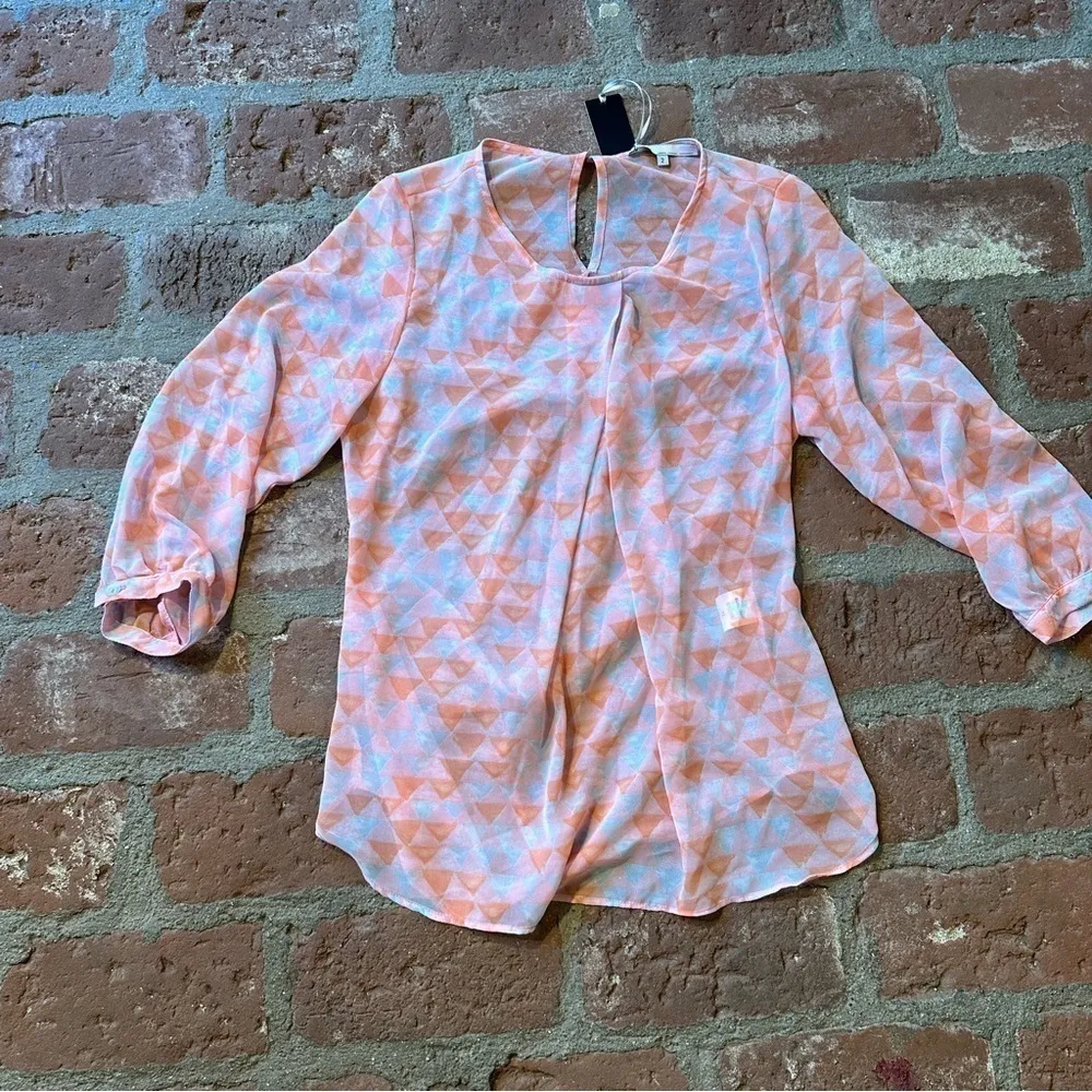 Sun Light Paris pink, orange & light blue flowy blouse Pink Size undefined - Image 10