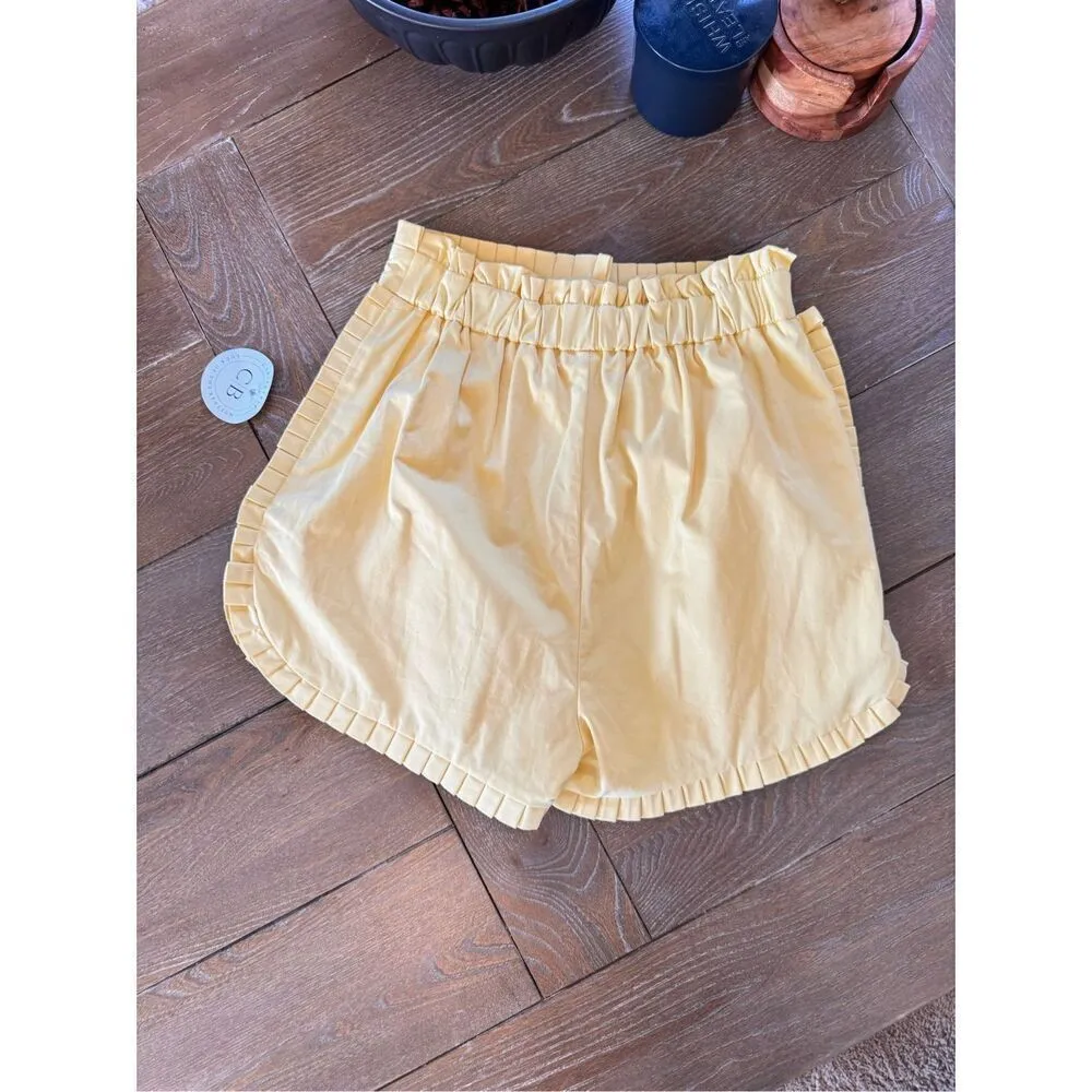 NWT Mulla Lemon Pleated Shorts Size Medium Yellow - Image 6