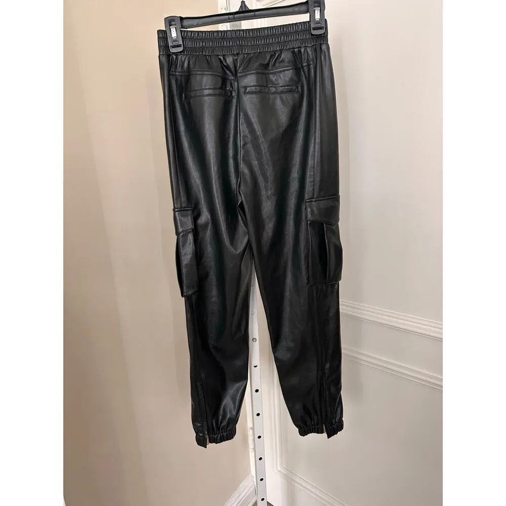 Generation Love Vegan Leather Cargo Jogger Black size XS - Image 4