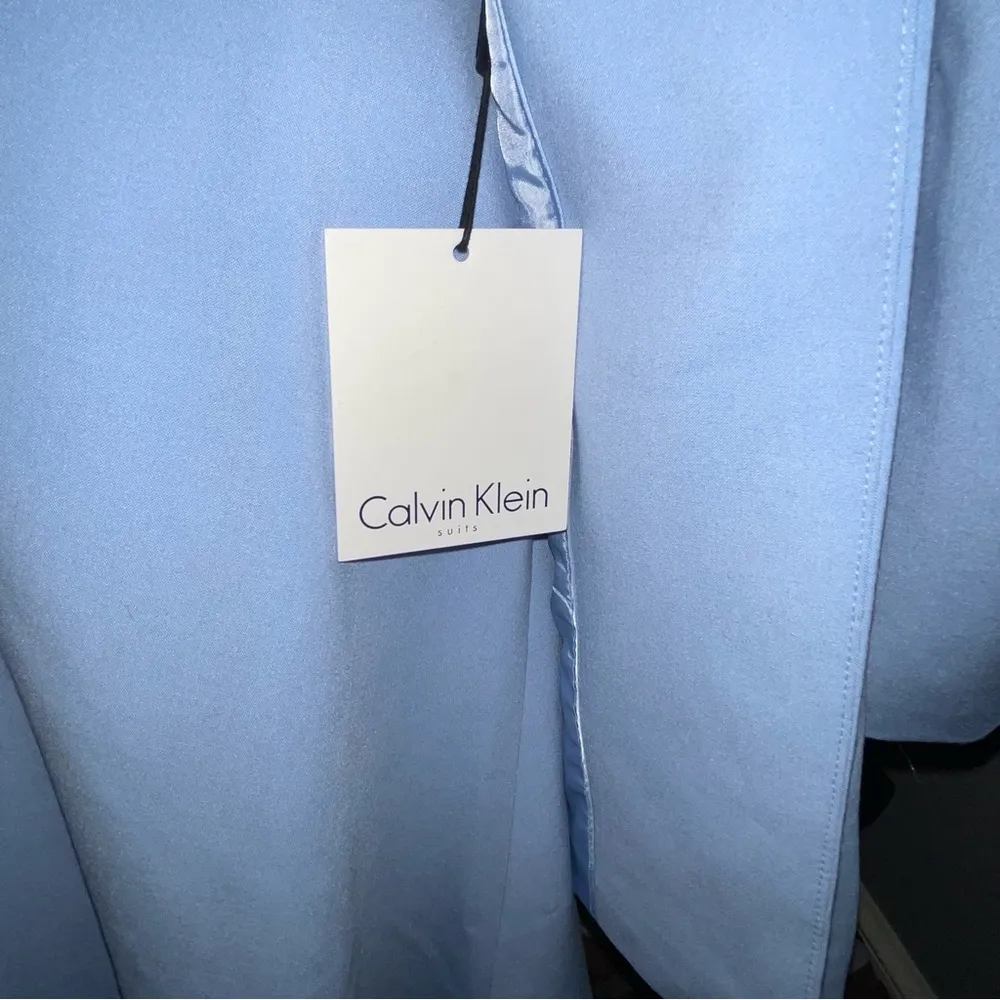 Calvin Klein Women’s 2 Pc Skirt Suit Jacket 8 Skirt 10 Baby Blue Aline Skirt NWT - Image 3