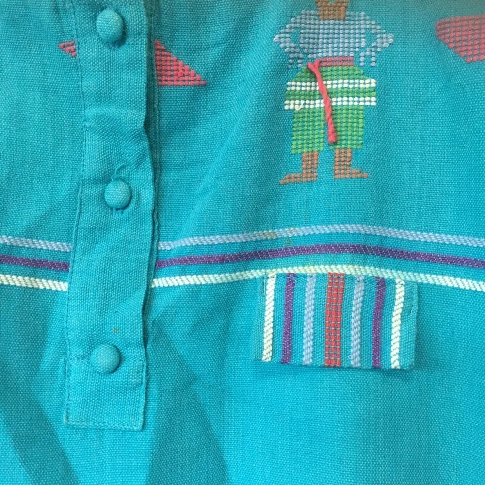 Centro Promocional de artesians skirt top belt set large 100% cotton turquoise - Image 9