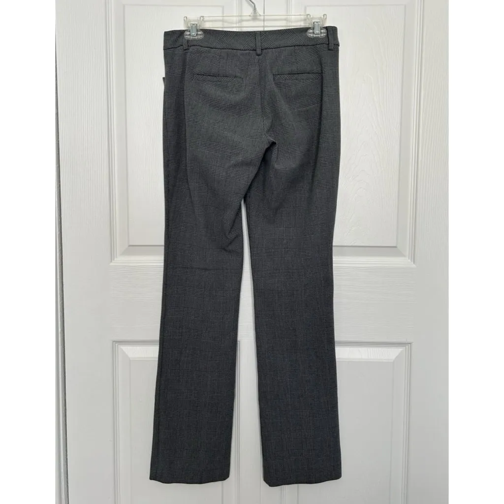 Express Editor Mid-rise Gray Plaid Straight Leg Dress Pants-Sz 00R - Image 5