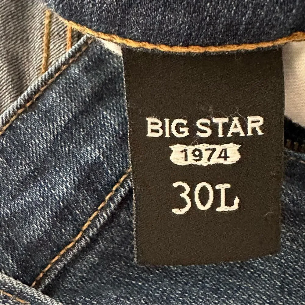 Big Star Jeans Low Rise Remy Flap Pocket Embroidered Bootcut Stretch Size 30L - Image 11