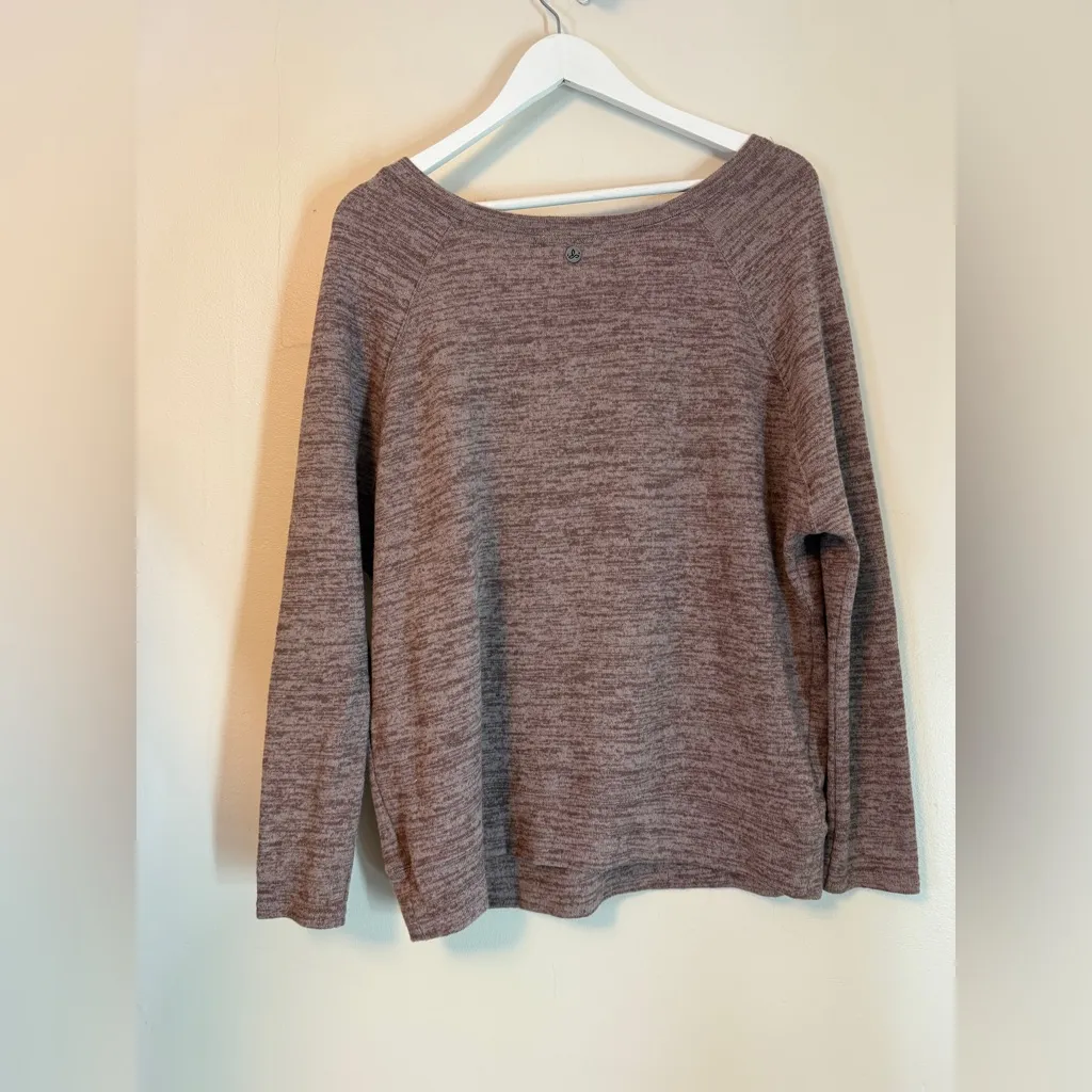 PrAna Geovine Gray Purple Scoop Neck Sweater Soft Cozy Basic Oversized Size Lg - Image 4