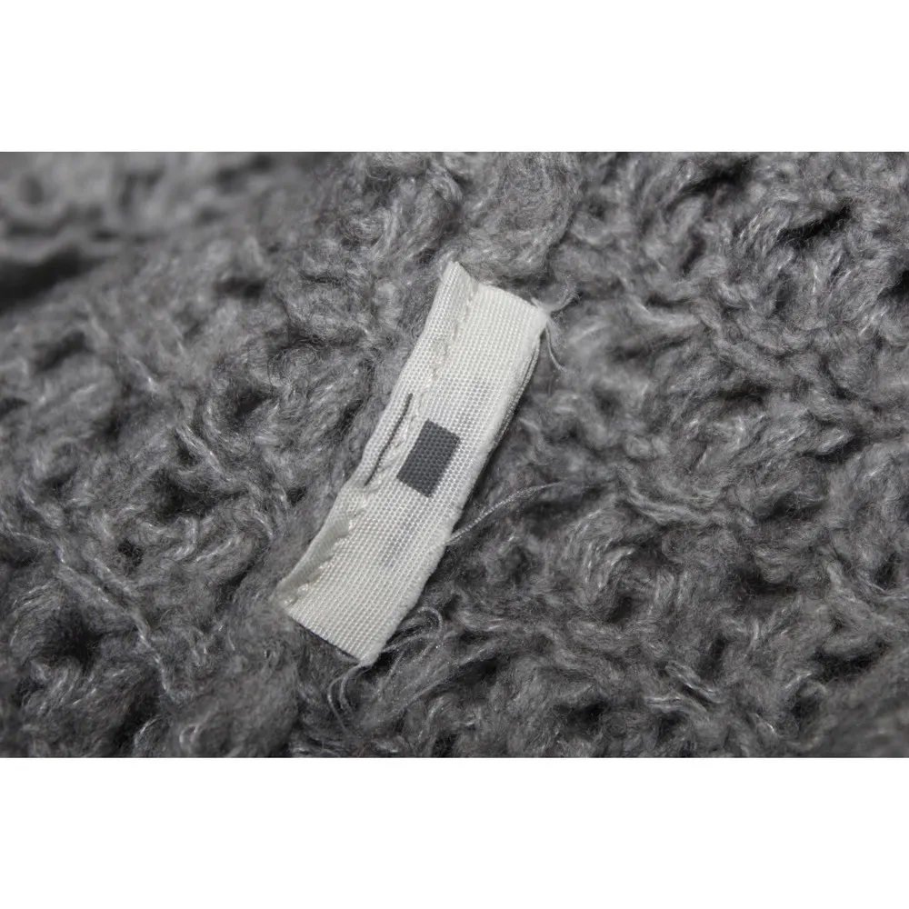 Women's Abercrombie & Fitch Gray Knit Crochet Pullover Crew Neck Sweater Size S - Image 4