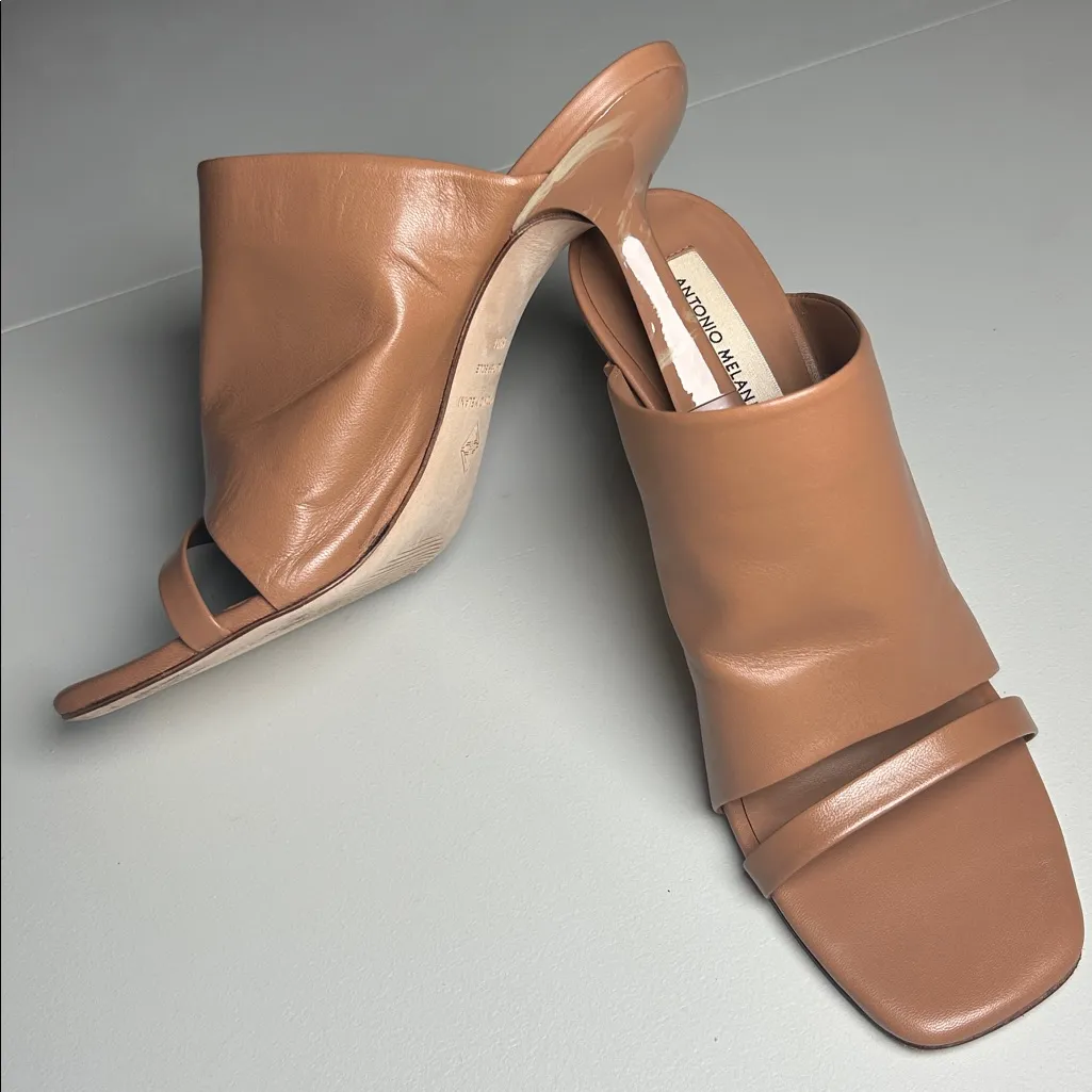Antonio Melani Shoes Women's Size 8.5 BYNX Leather Heels Sandals Dressy Mules - Image 15