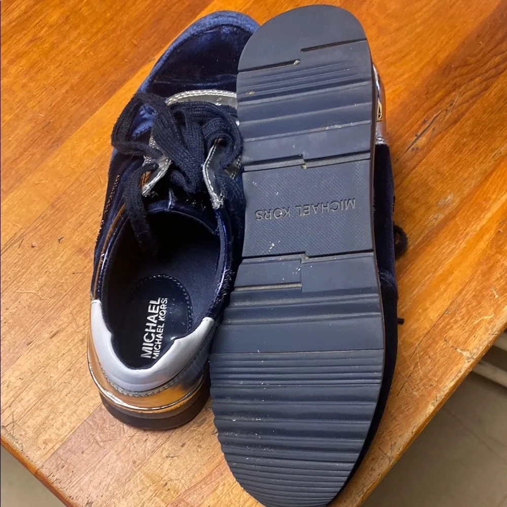 Michael Kors Navy and Silver Sneakers - Image 4
