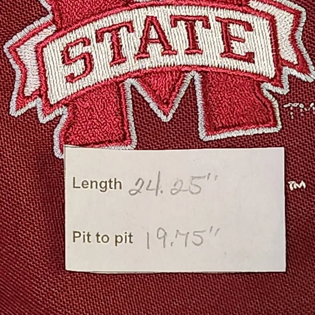 Chestnut Hill Womens Mississippi State Bulldogs Burgundy Polo Shirt Size Medium Red - Image 8