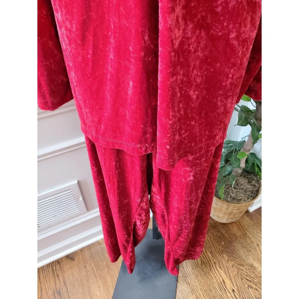 Jessica Holbrooks Women's Red Polyester Long Sleeve Top & Trouser 2 Piece Set 3X - Image 5