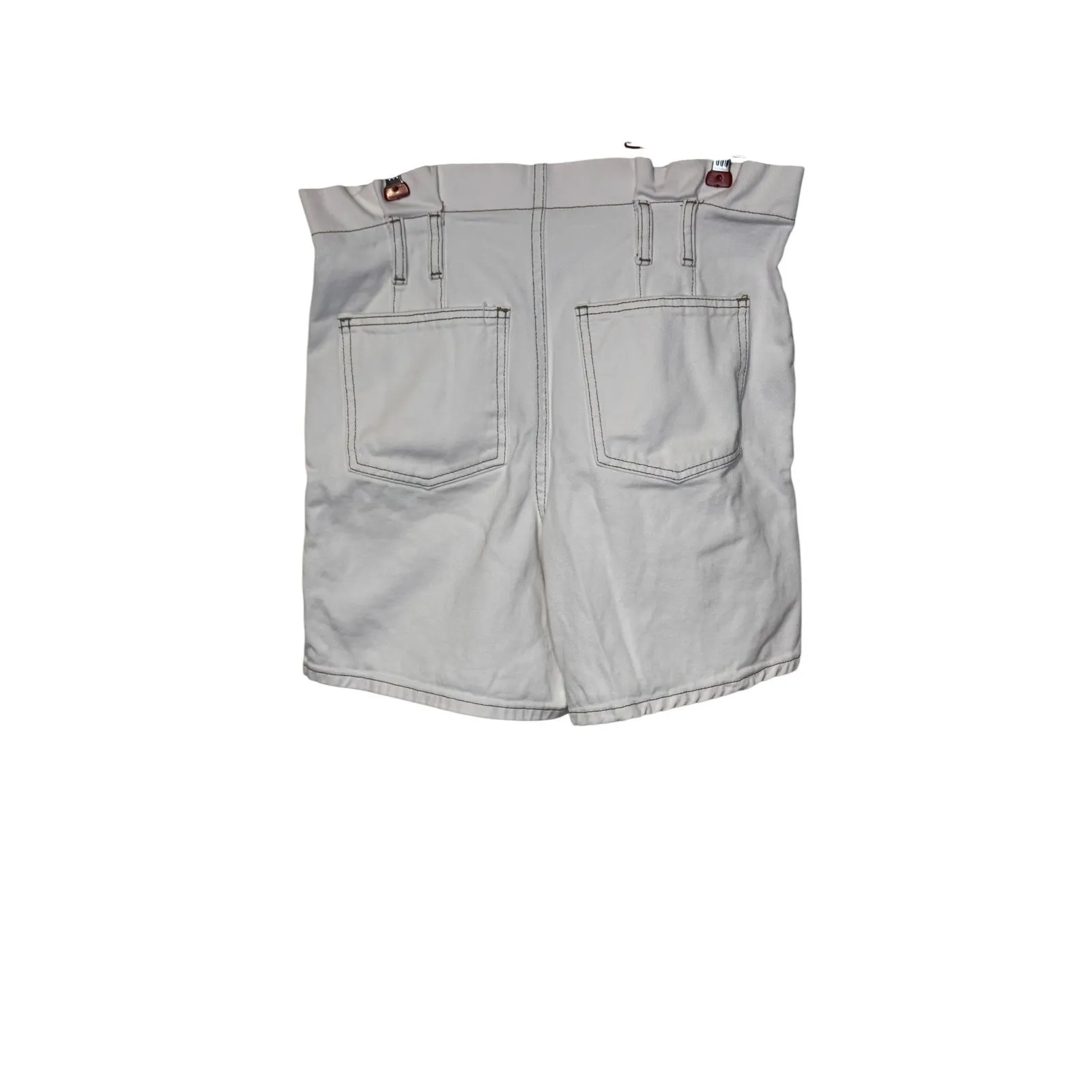 Free People Women's Shorts Denim Button Fly High-Waisted Cotton White Size‎ 2 - Image 6