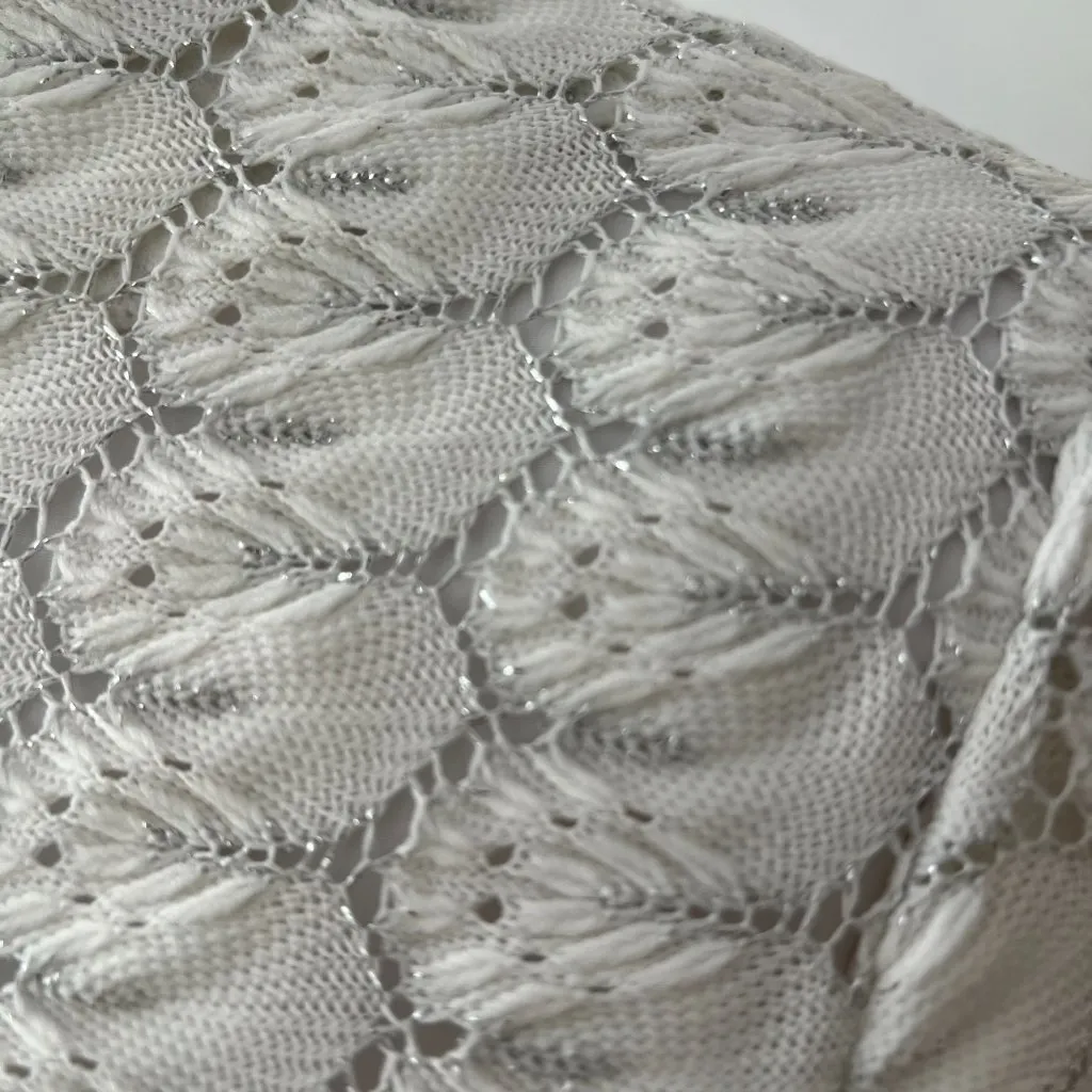 Vintage 70s White Maxi Dress Small 60s XS Crochet Boho Lace Long Wedding Gown Silver - Image 5