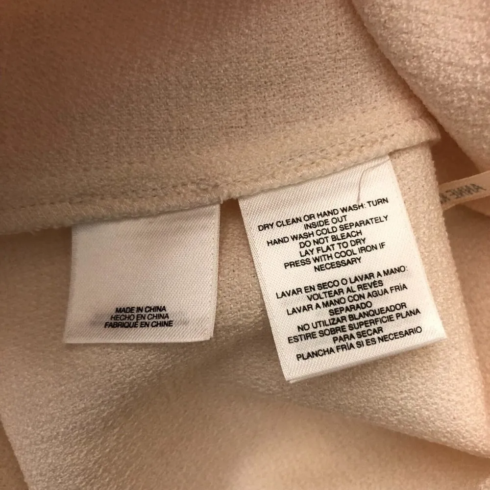 Anne Klein Womens Top Asymmetric Sleeveless Tank Crew Neck Ivory Size 4 - Image 4