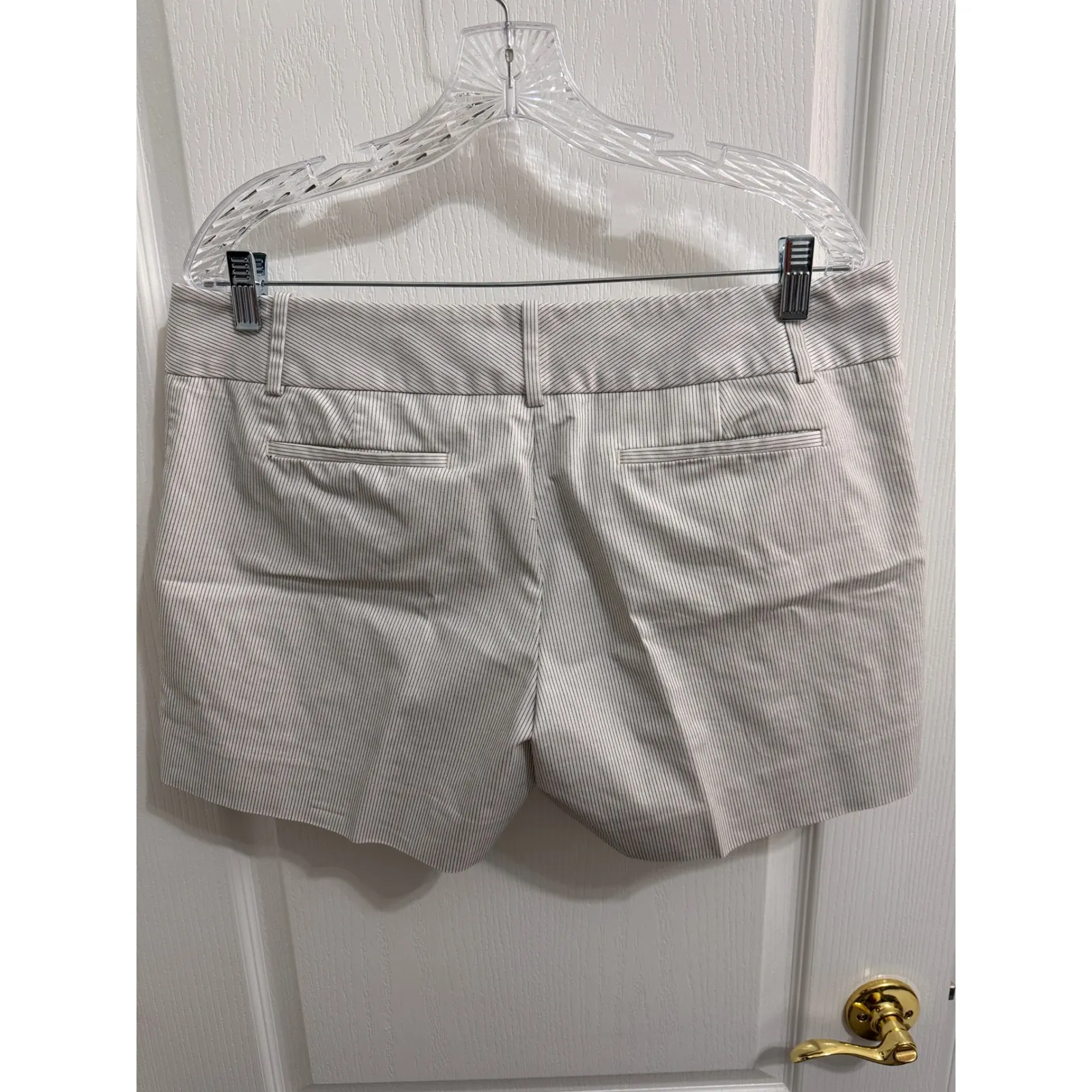 7th Avenue Design Studio Striped Tailored Shorts Women's Size 8 White - Image 3