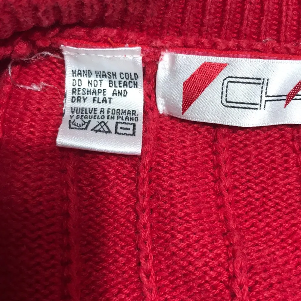 Chaus Coat of Arms Cardigan Sweater, Red, Small - Image 8