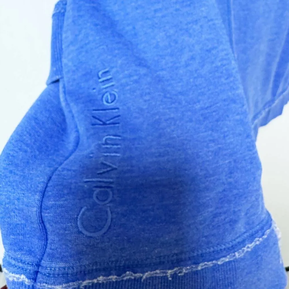 Calvin Klein Cowl Neck Thermal Wrap Sweatshirt Blue Fleece XXL - Image 9