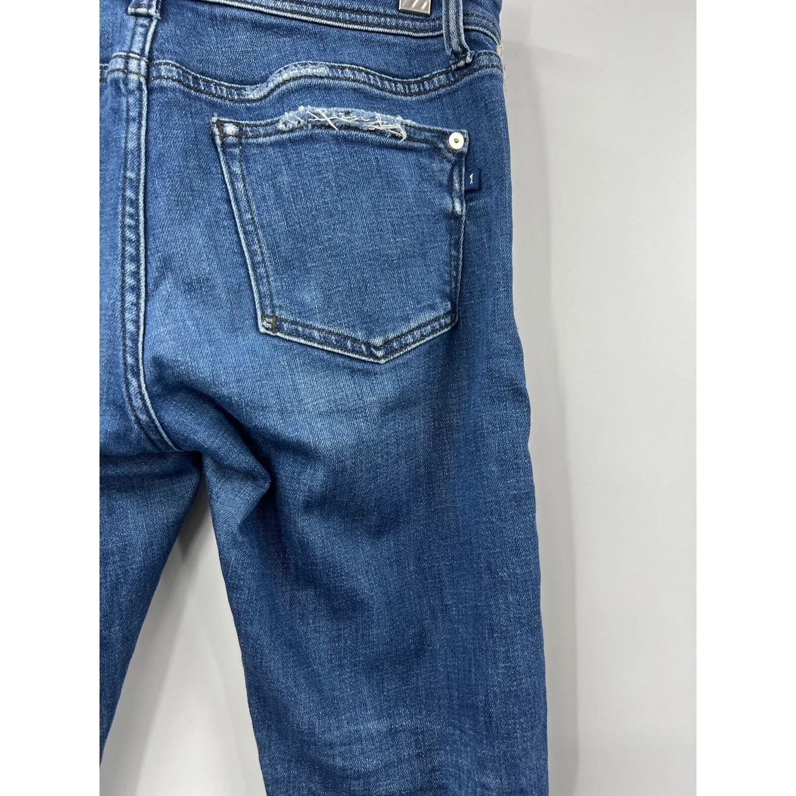 Anthropologie Pilcro‎ The Slim Boyfriend Embroidered Side-Stripe Jeans Size 26P - Image 8