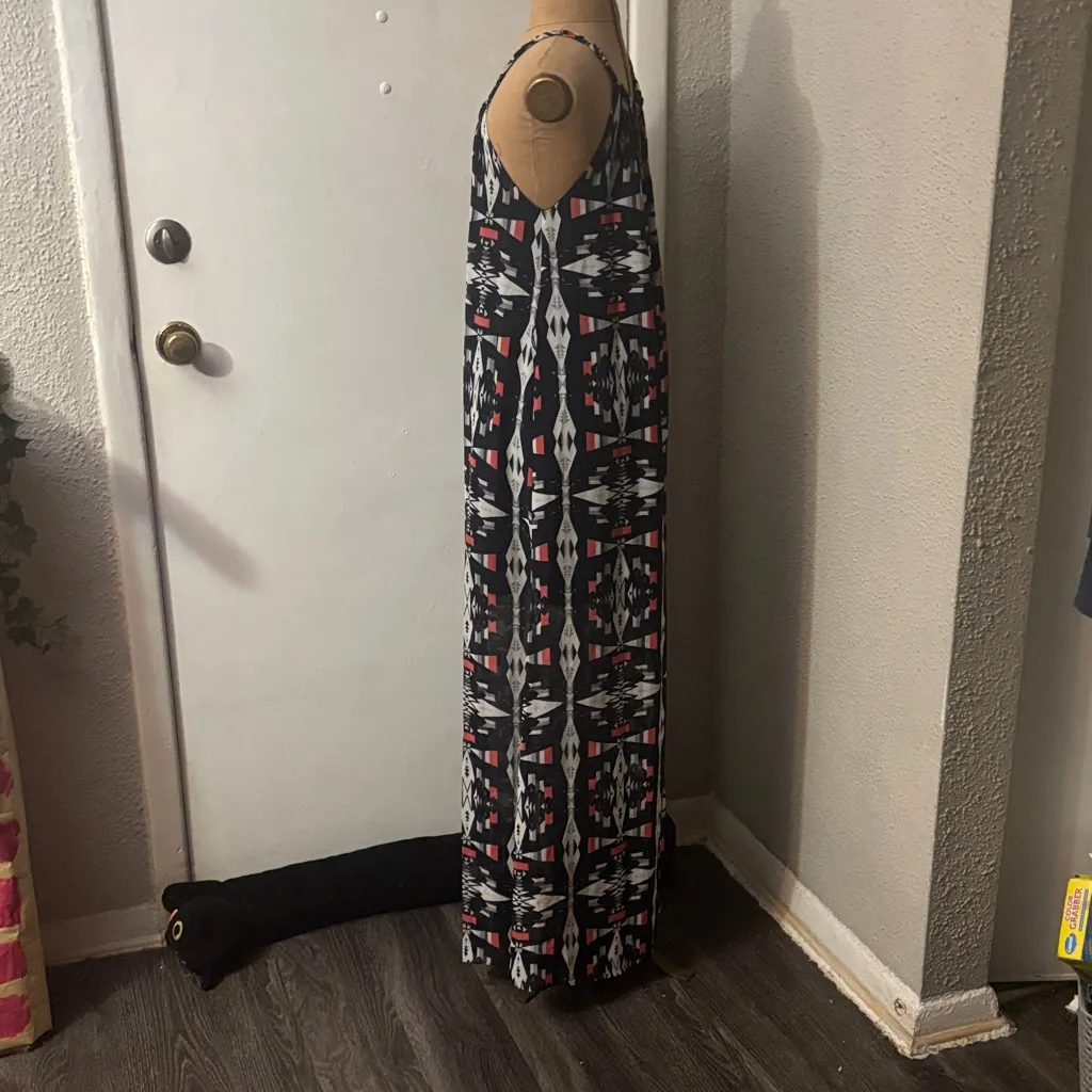 Skies Are Blue Southwest Maxi Tank Dress S Braided Spaghetti Straps Boho Western - Image 4