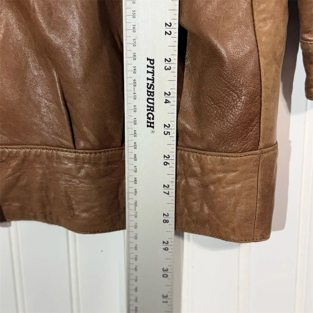 Vintage Wendi Q by Saxony Leather Jacket Brown Oversized 80s 90s Korea Women’s M Size M - Image 8