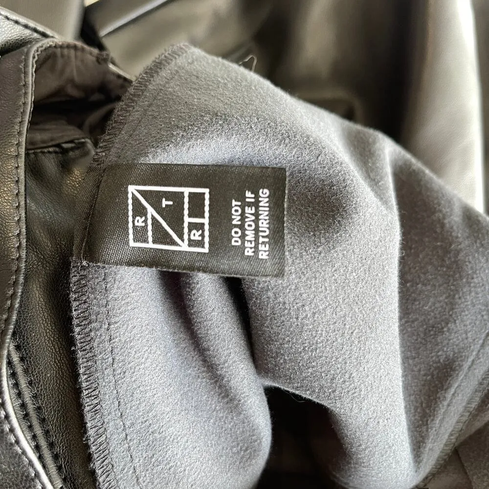 Peter Som x RTR Black Faux Leather Tie Waist Pants Size 14 - Image 8