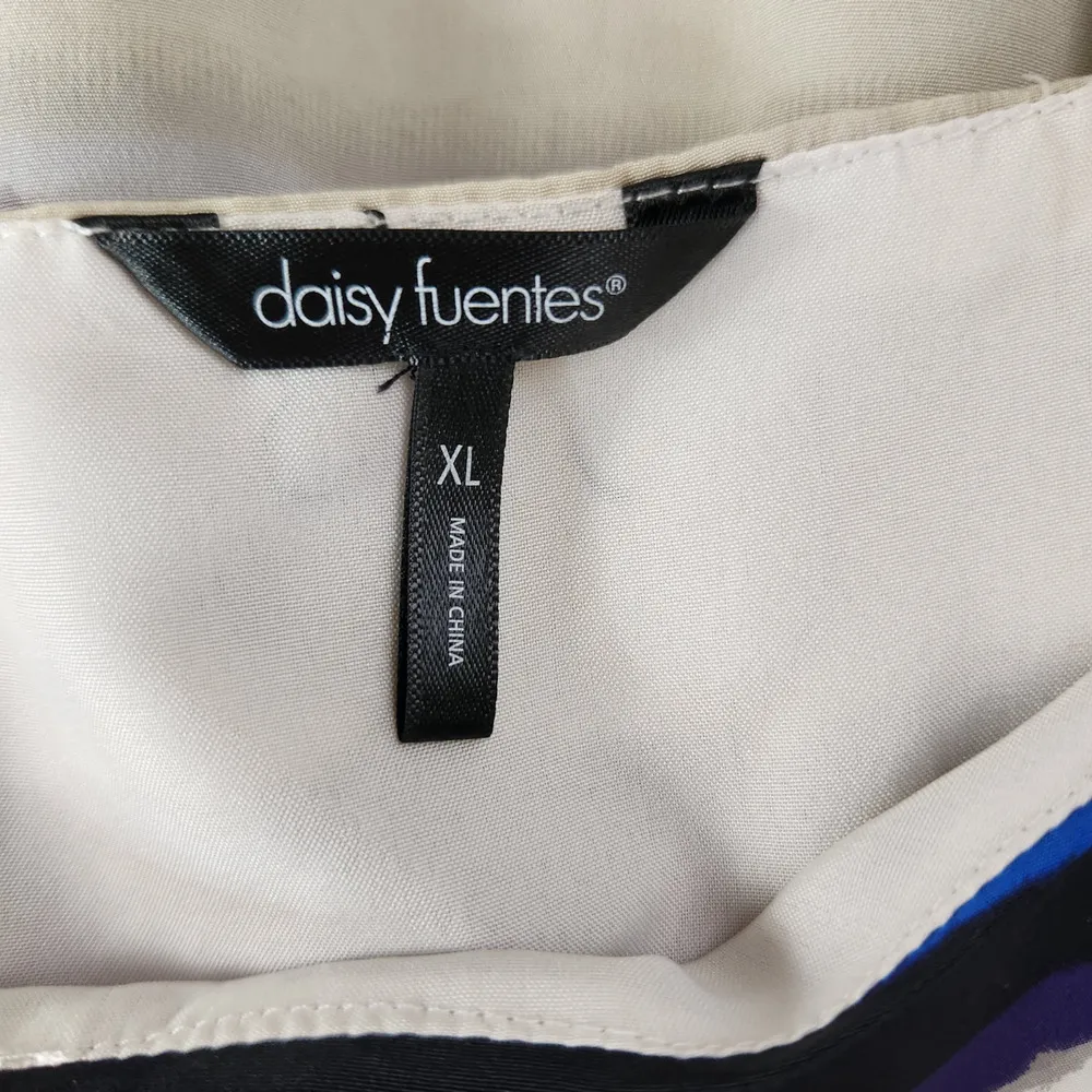 DAISY FUENTES Womens XL Drop Tie Front Elastic Waist Sleeveless Striped Dress - Image 11