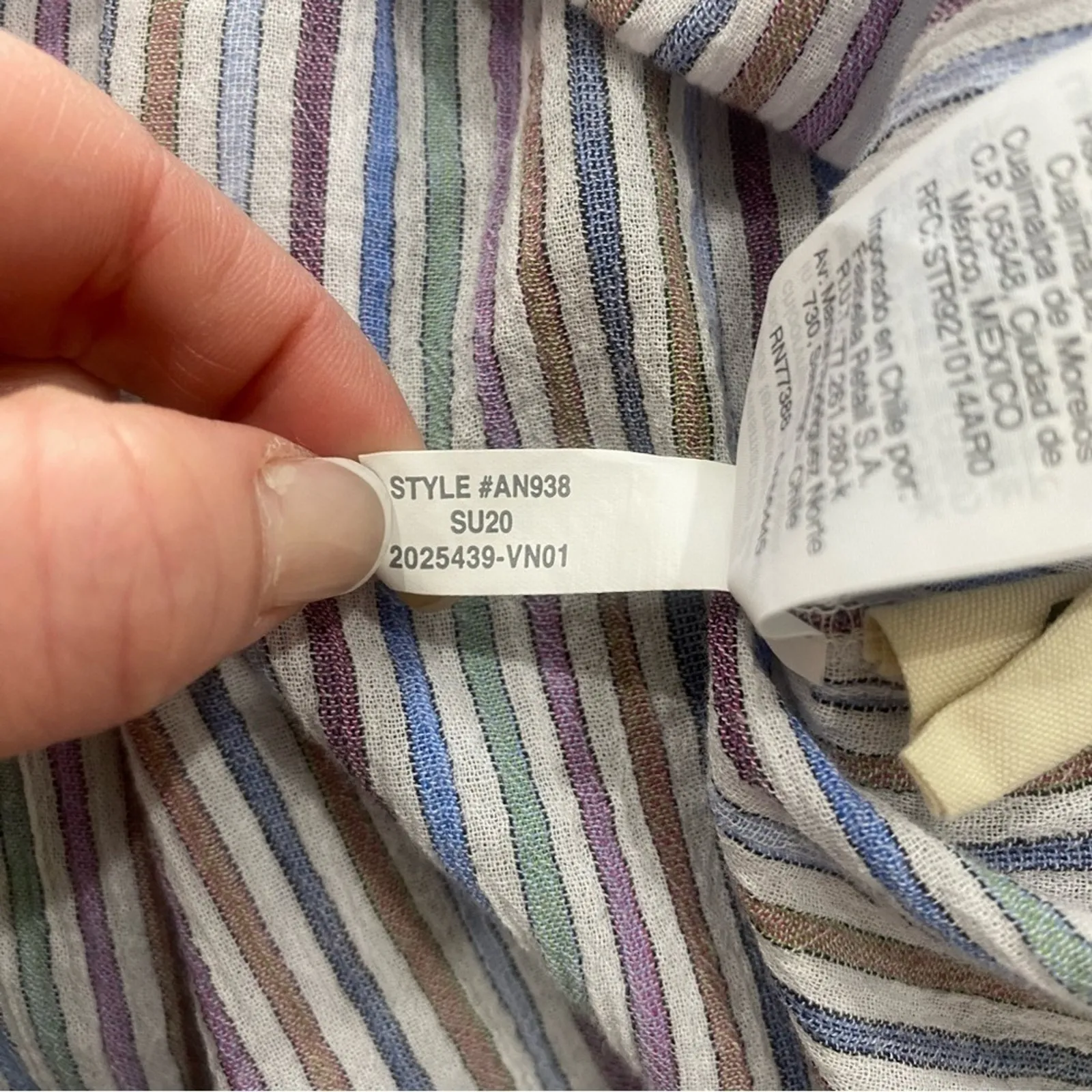 Madewell Chronicle Shirt Rainbow Stripe Size Small Button Down Cotton Popover - Image 10