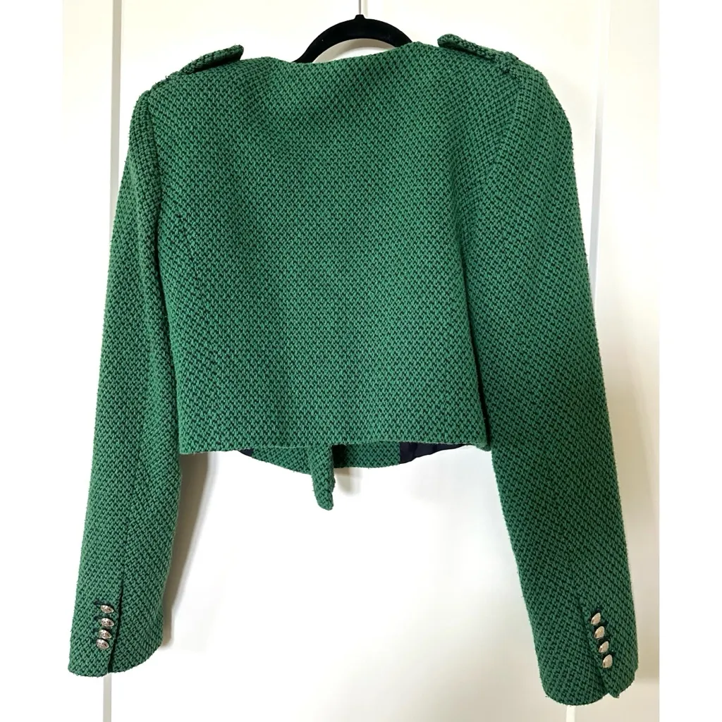 Zara Green Textured Weave Jacket Blogger Fav 2674/713 - Image 9