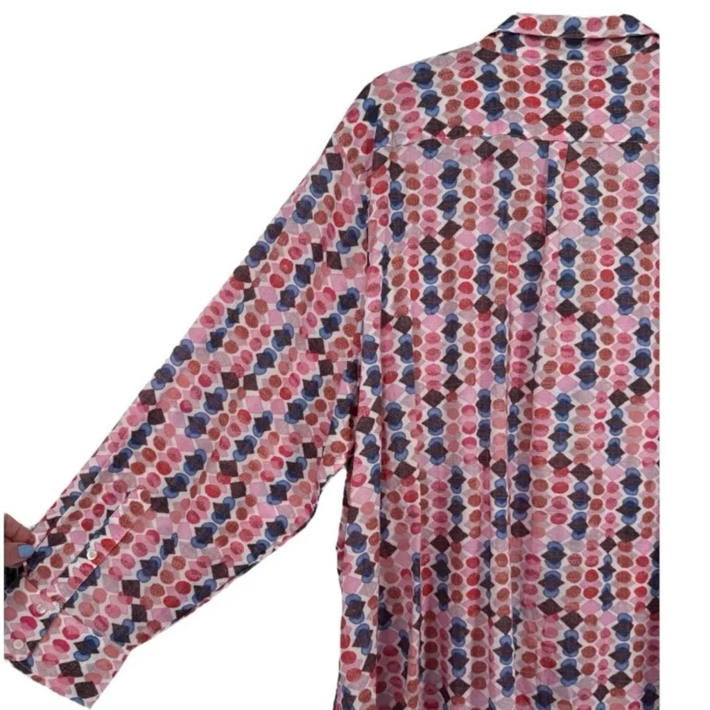 NWT Nic + Zoe Geo Dots Button Up Boyfriend Shirt Size 3X Feminine Colorful‎ - Image 11