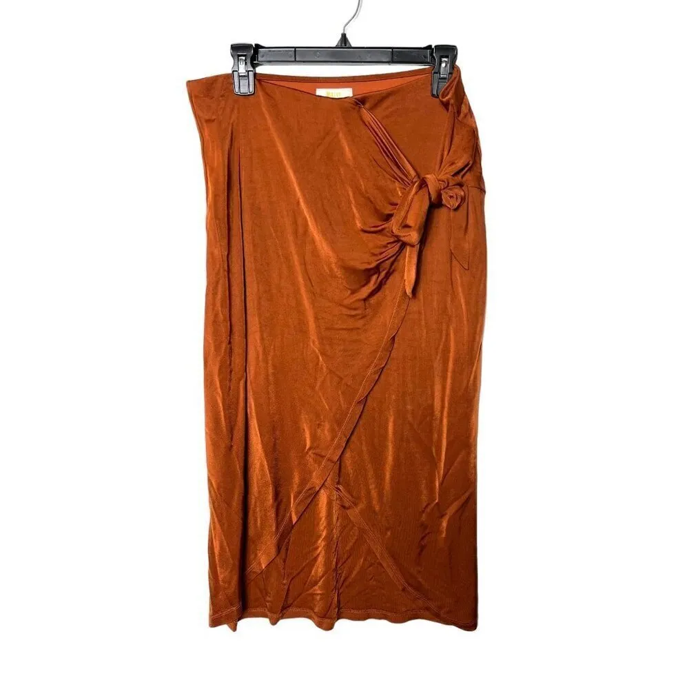 Maeve by Anthropologie burnt orange‎ wrap skirt large - Image 2