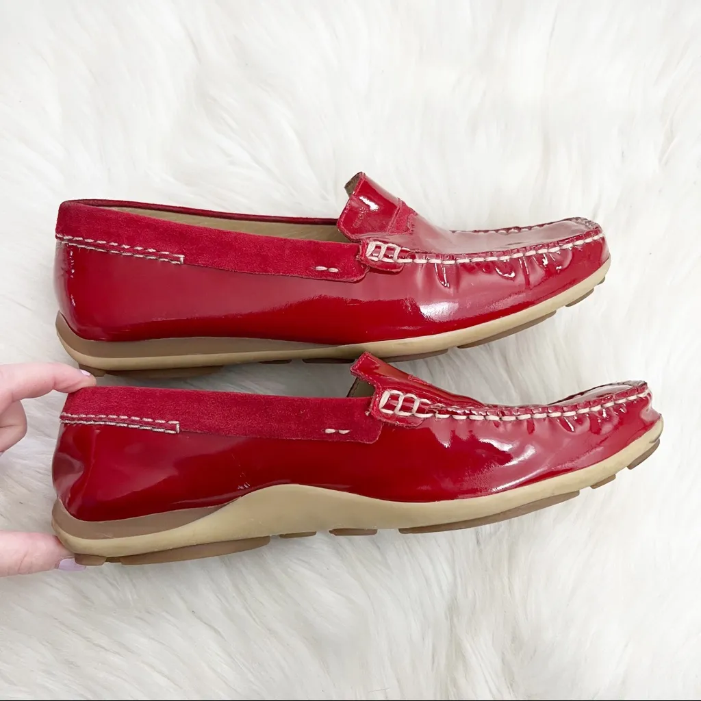 Geox Red Respira Patent Leather Loafer Flats - Image 4