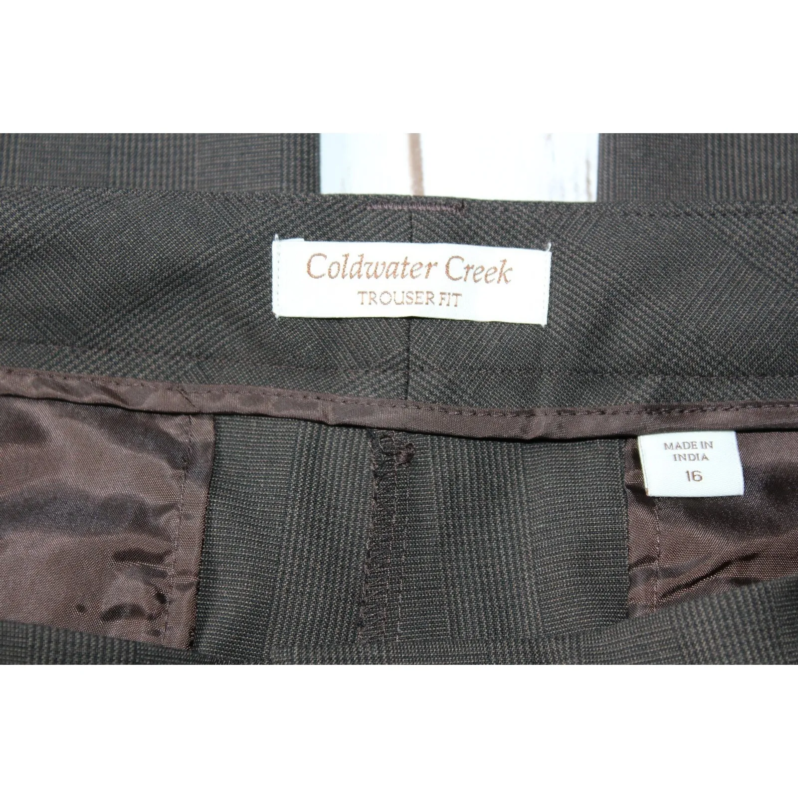 NEW Coldwater Creek Trouser Pants Women 16 XL Bootcut 32" Inseam Career Brown - Image 4