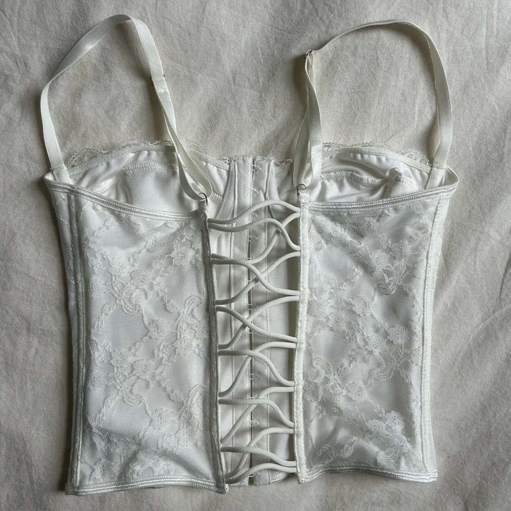 White Lace Corset Top - Image 2