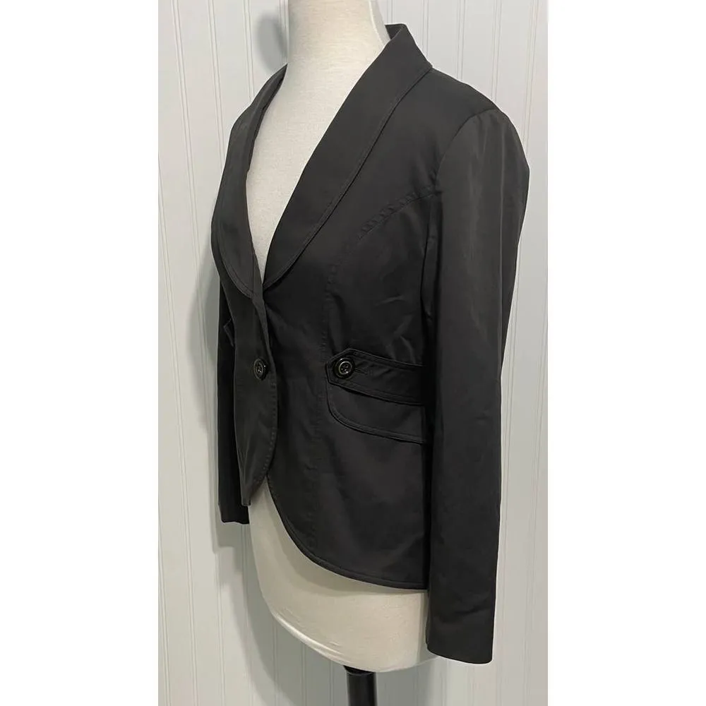 Cabi Work It Two Button Blazer 769 Flap Pockets ‎ Career Charcoal Grey SIze 6 - Image 7