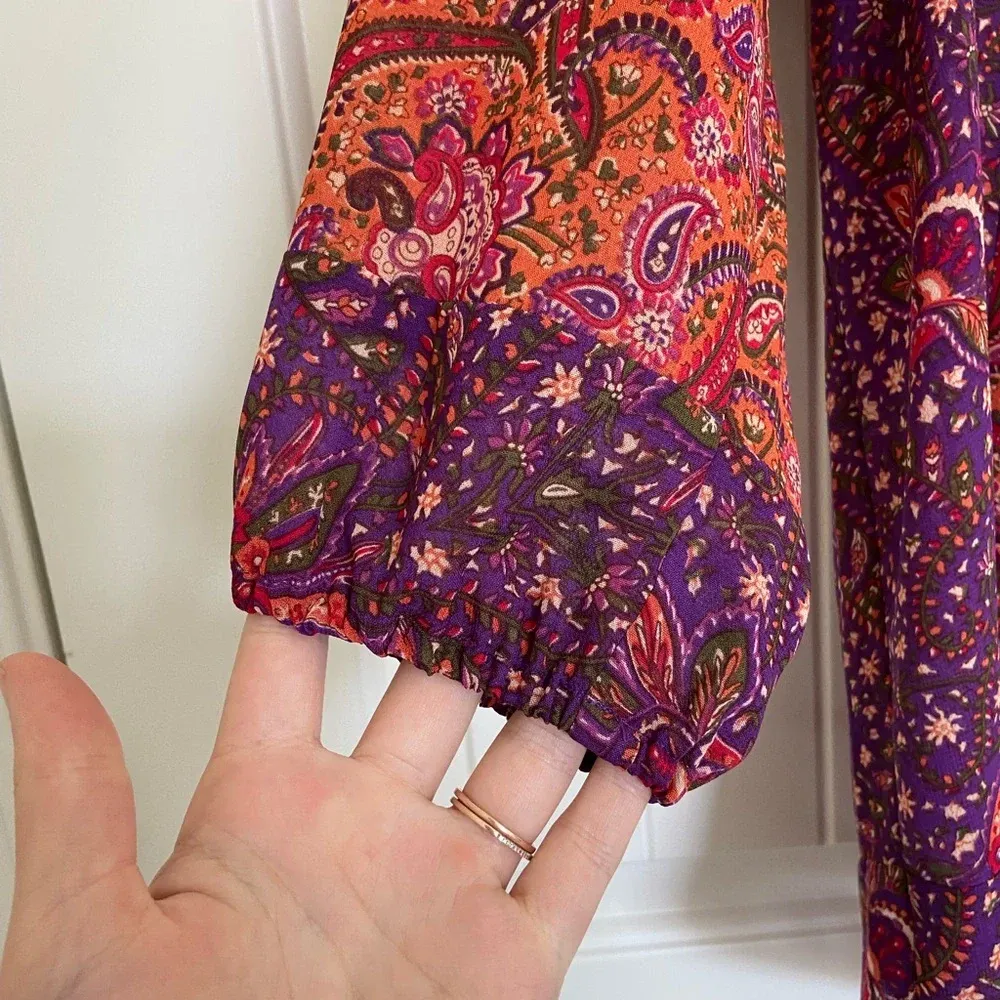 NWOT‎ | Chaps denim petite women’s patterned multicolored loose-fitting blouse - Image 2